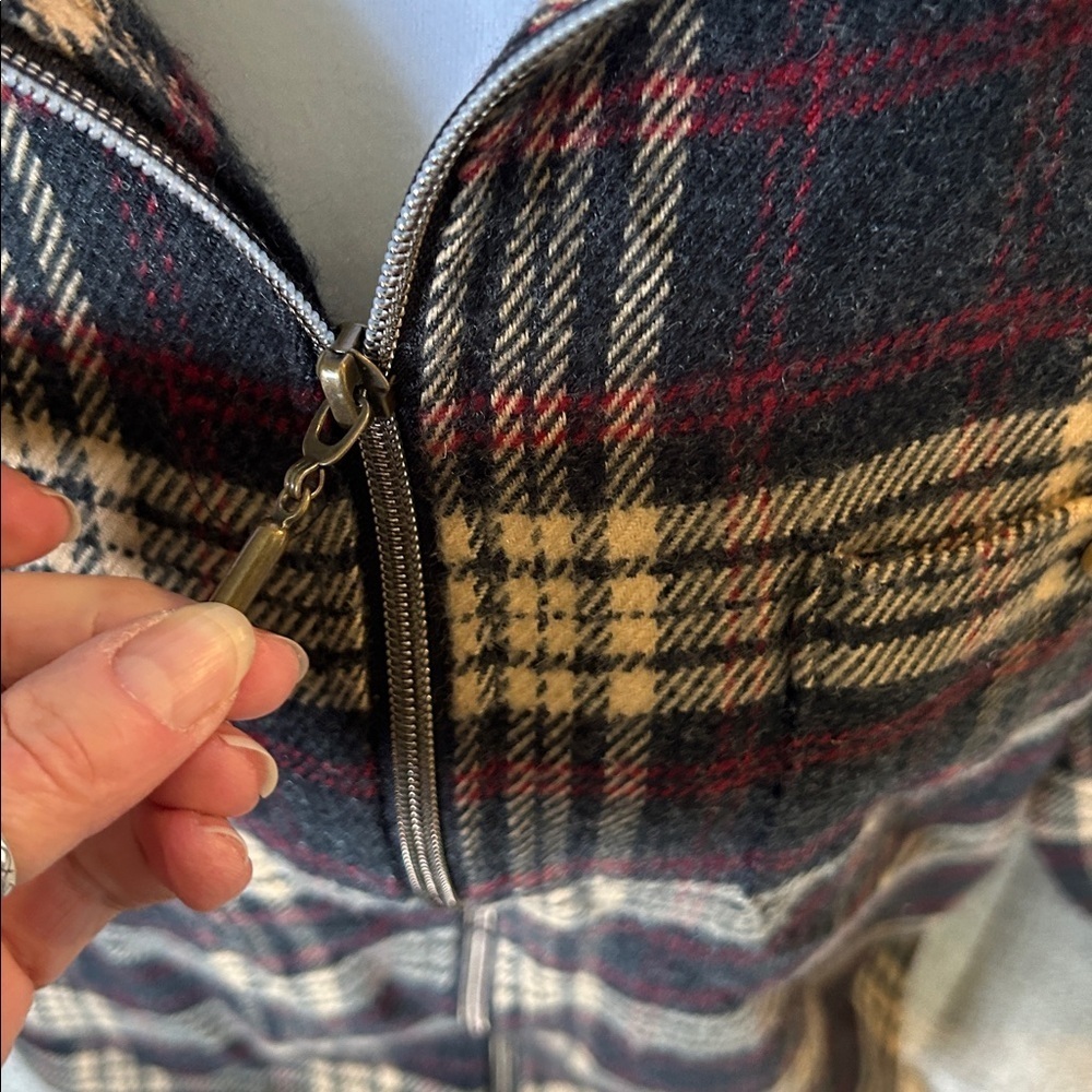 WOOLRICH VINTAGE WOMENS FLANNEL ZIP UP BROWN RED PLAID  JACKER OVER -SHIRT SZ L - Picture 5 of 13